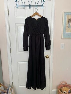 Black long sleeve maternity dress